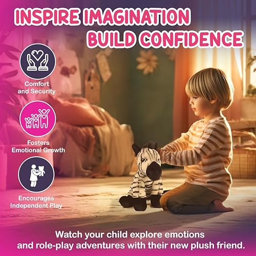 Miniatura 5 de Forest & Twelfth Peluche de cebra de peluche de 12 pulgadas, colección reliquia, animales de peluche, materiales de primera calidad, el mejor regalo