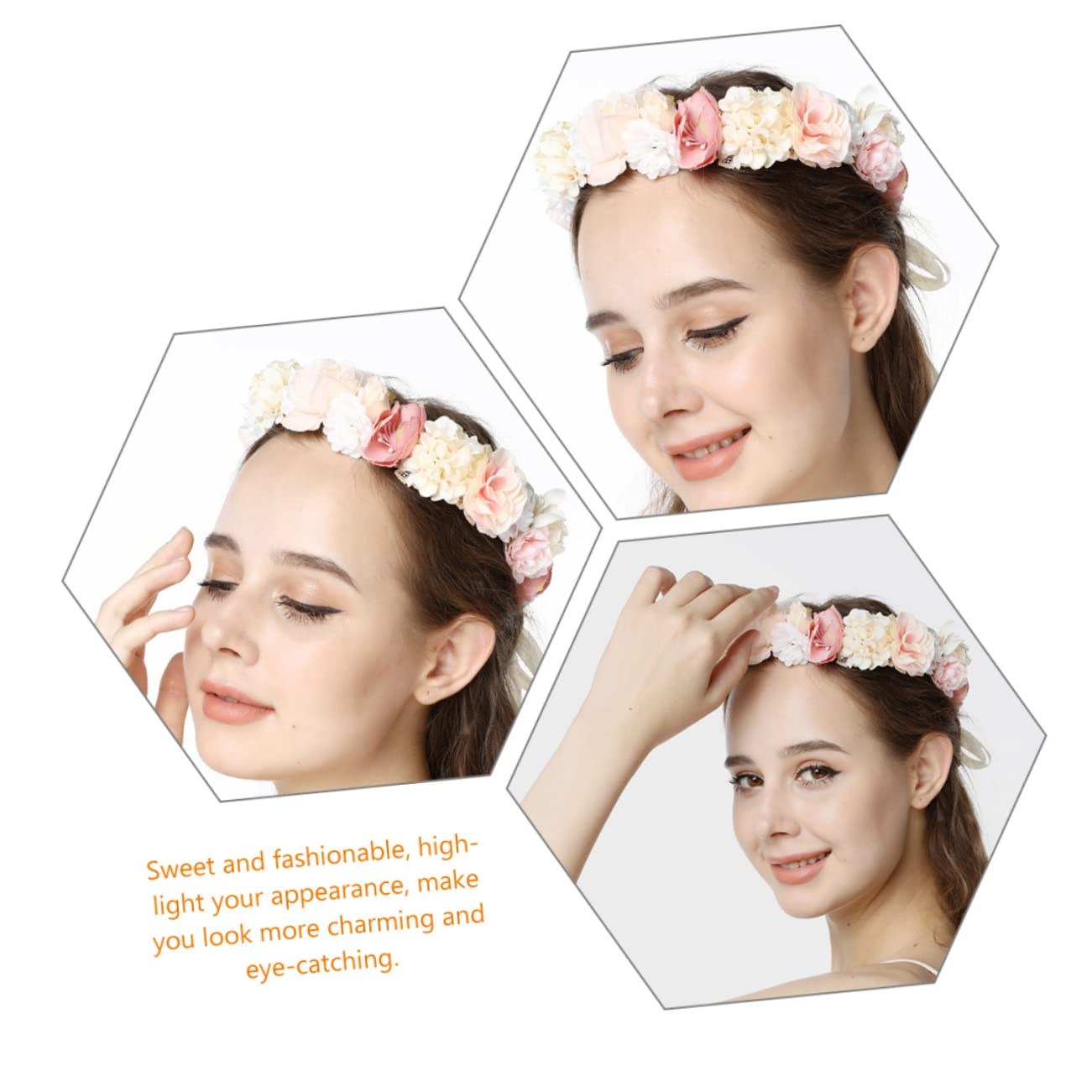 FRCOLOR 3 Pz Diadema di ghirlanda di fiori di seta fascia per ragazze di fiori diadema per ragazze hallowen hair charms Tiara cerchietti bambina Fascia per ghirlanda Acconciature da sposa