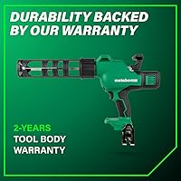 Vista 12 de Metabo HPT Pistola de calafateo inalámbrica de alta capacidad MultiVolt de 18 V Solo herramienta - Sin batería Función antigoteo Velocidad