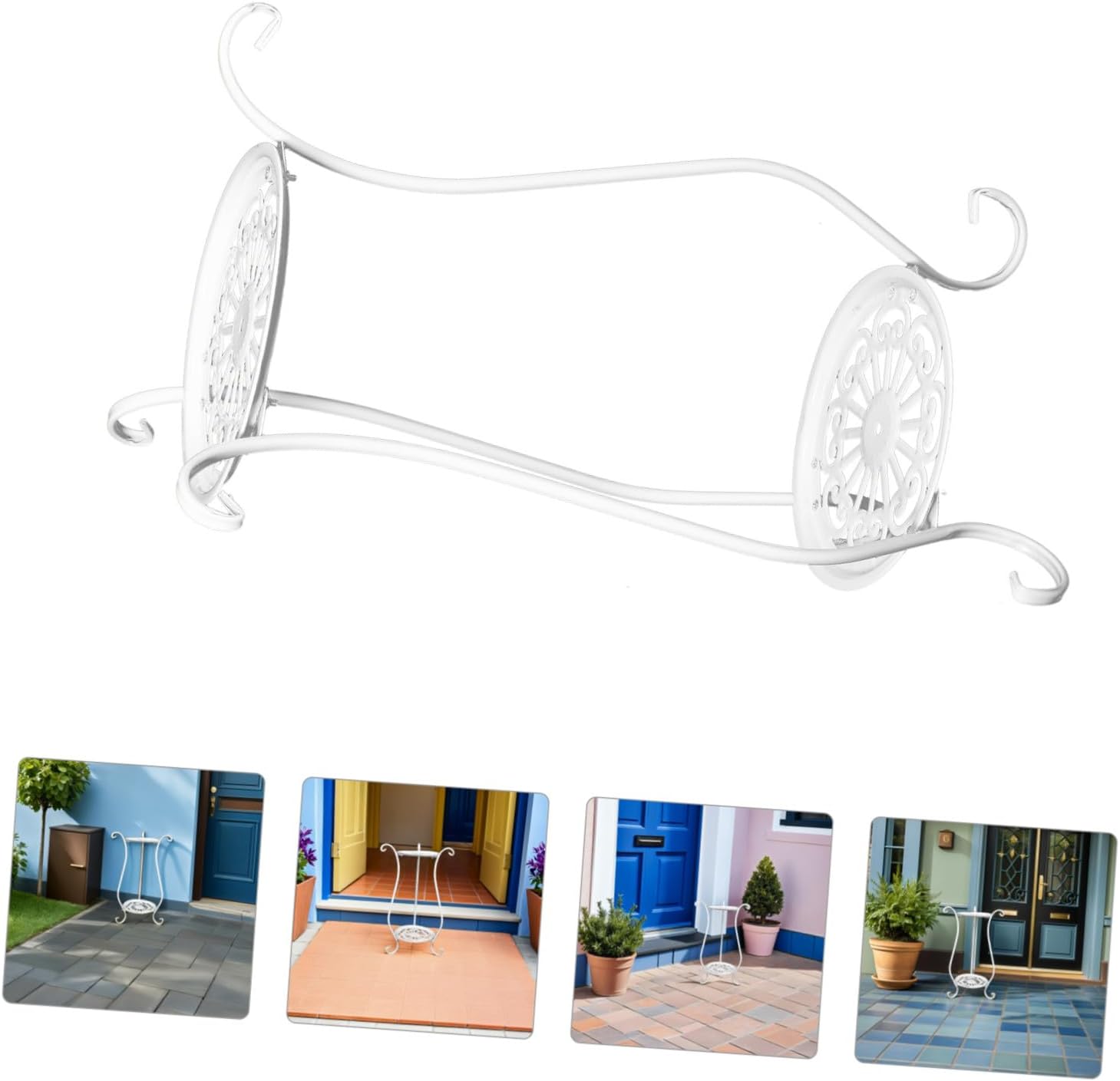 Unomor 23.6 Inch Metal Bird Bath Stand with 2 Tier Iron Base
