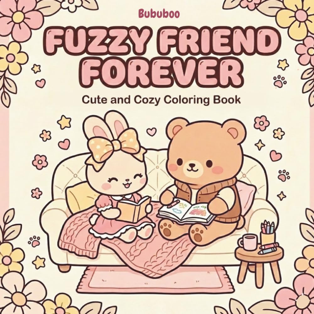 Fuzzy Friend Forever: Cute and Cozy Coloring Book for Everyone