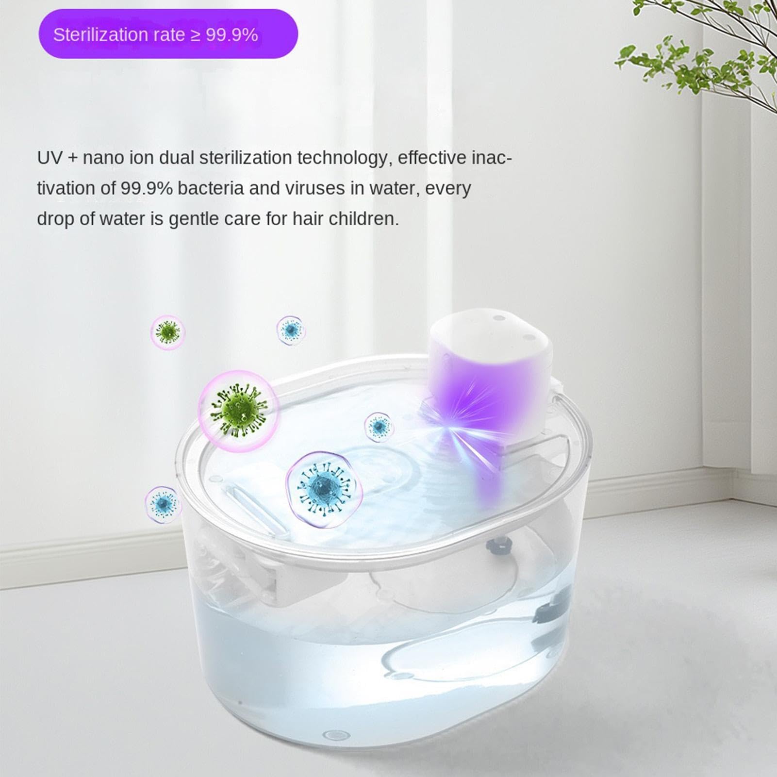 Fuentes de Agua para Gatos Dispensador Silencioso Recargable con Sensor 3L | Fuente Recargable para Mascotas con Sensor Bebedero de Mesa y Escritorio, Cachorros, , Perros y Mascotas de Interior