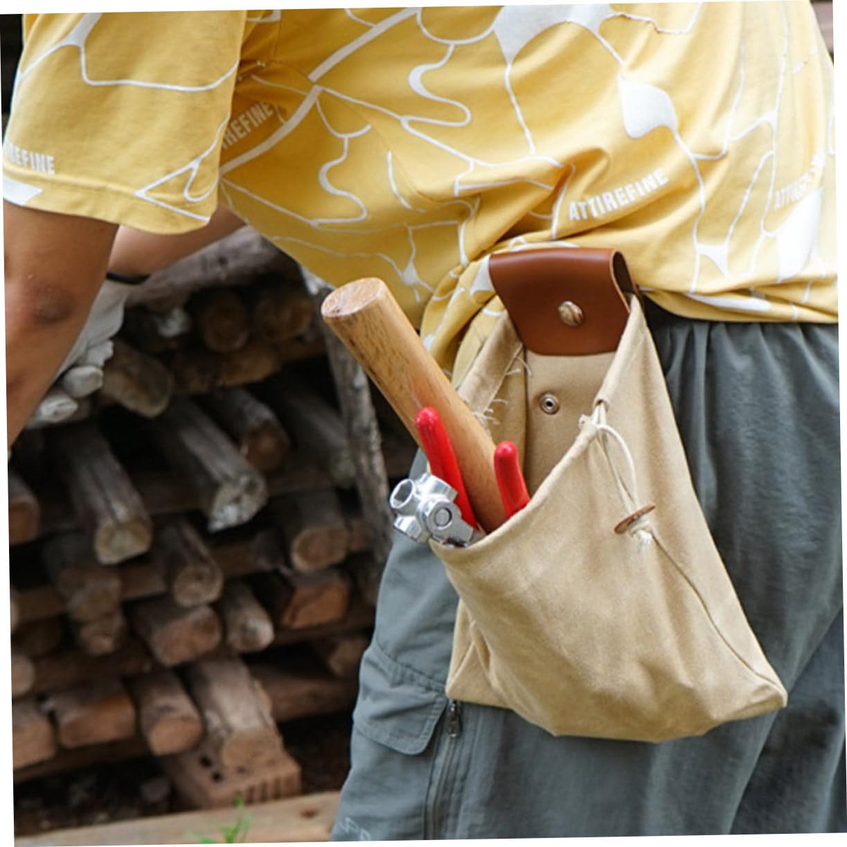 BESPORTBLE 2piezas Bolsa De Herramientas De Cintura De Lona Bolsa De Recolección para Camping y Jardinería Organizador De Herramientas Portátil Cuerda