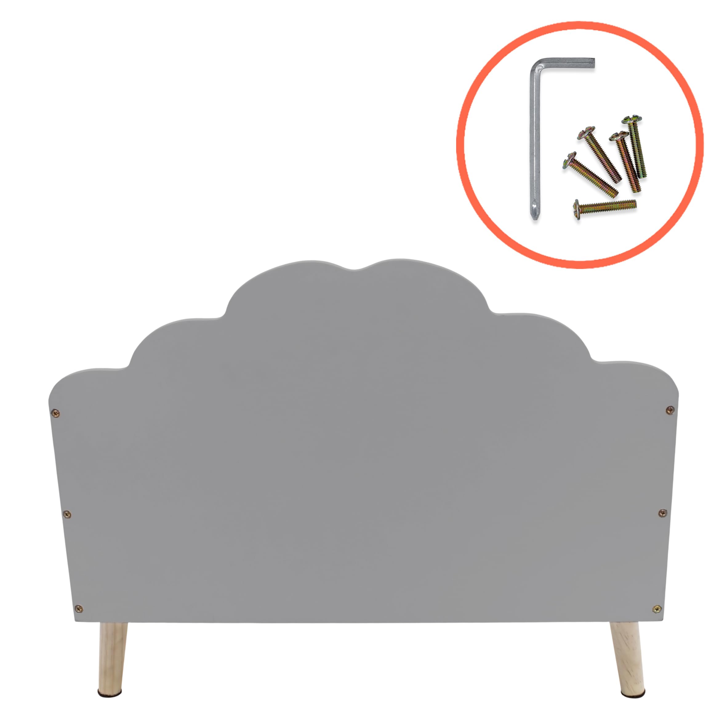 Spetebo Kinder Aufbewahrungstruhe Wolke, grau, 58 x 45 cm, Holz | Ordnungskiste im kindgerechten Design Für Spielzeug und Bücher Spielzeugkiste Holztruhe