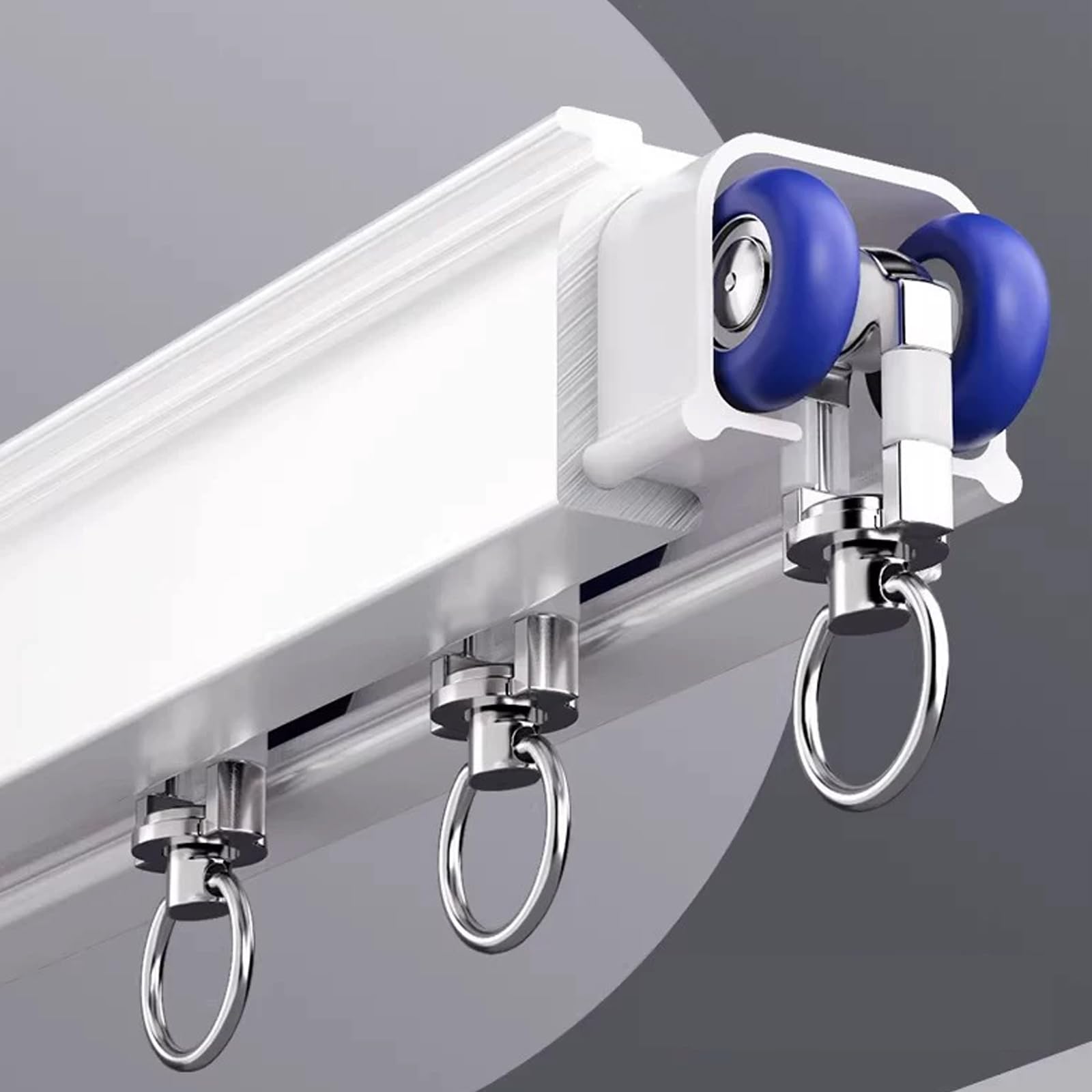 Binario per Tende in Alluminio a Soffitto o a Parete,per Camera da Letto (3.5m,White)