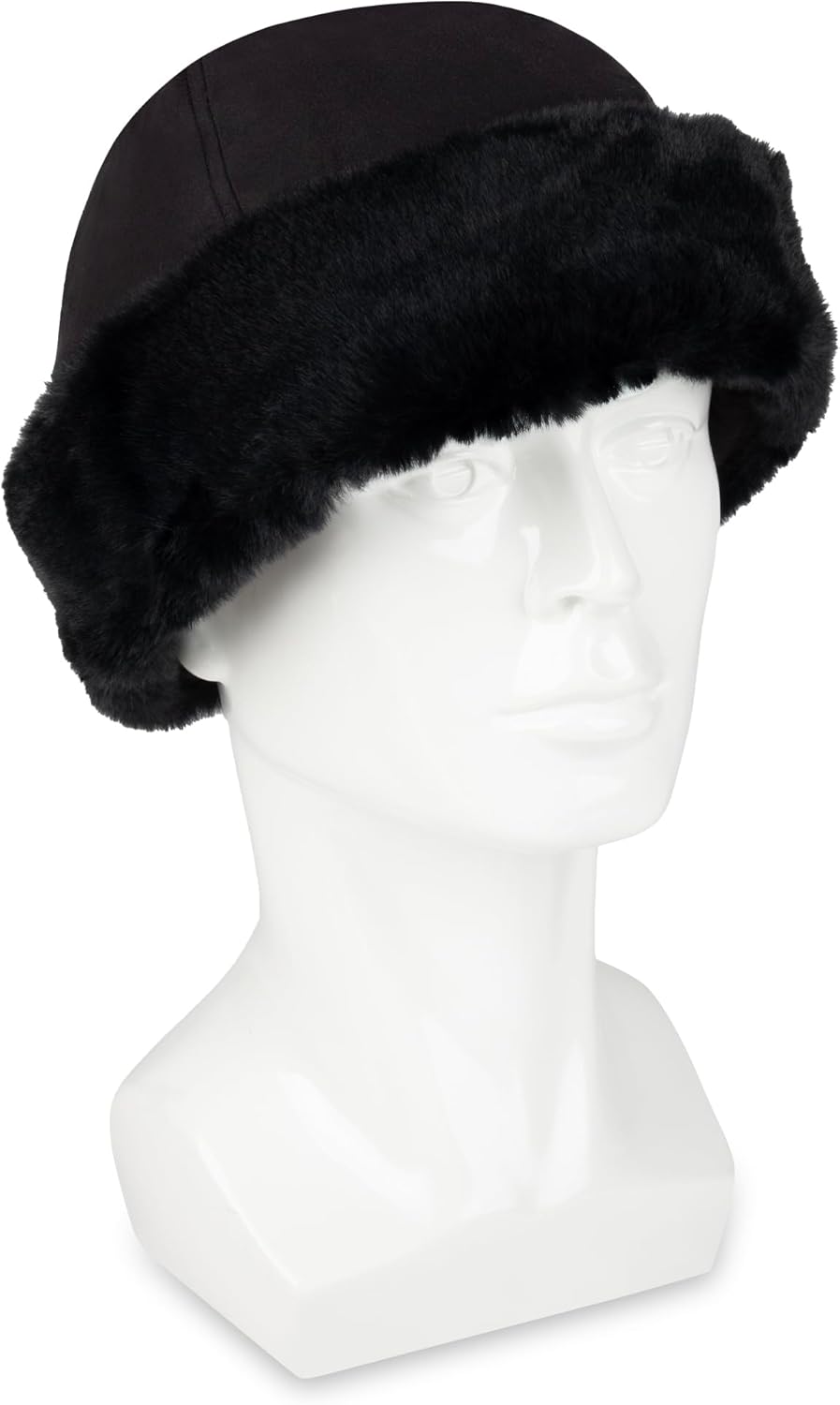 Isotoner Women's Water Repellent Microsuede Cap with Faux Fur Trim