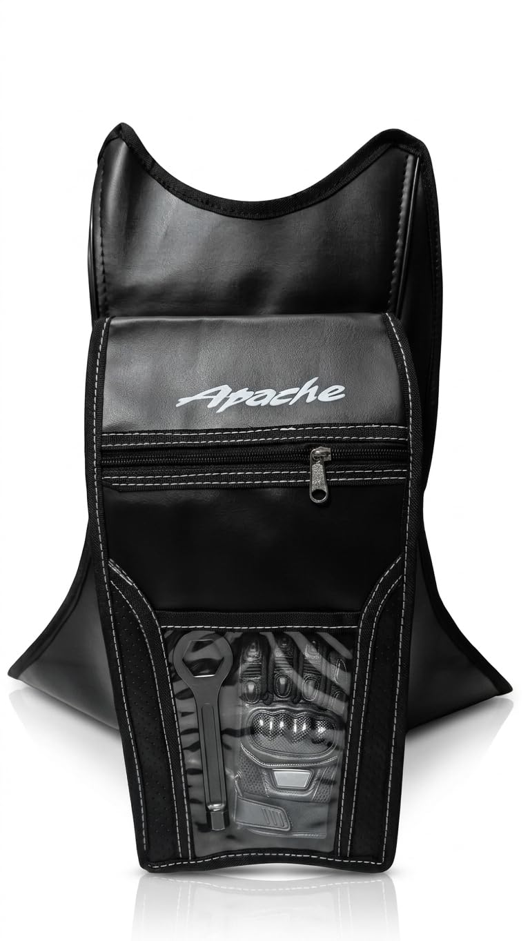 Bike Tank Cover for Apache | Premium Motorcycle Tank Bag - Dual Compartment & Expandable Storage-image-37