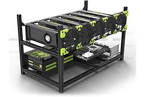 Open Air Aluminum Stackable 8 GPU Mining Rig Frame