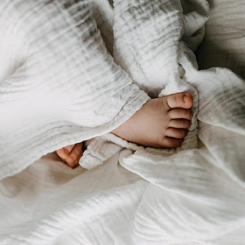 Miniatura 3 de MUKIN Toallas de baño para bebé, manta de algodón súper suave para la delicada piel del bebé, paquete de 2 mantas para recién nacidos, niños y