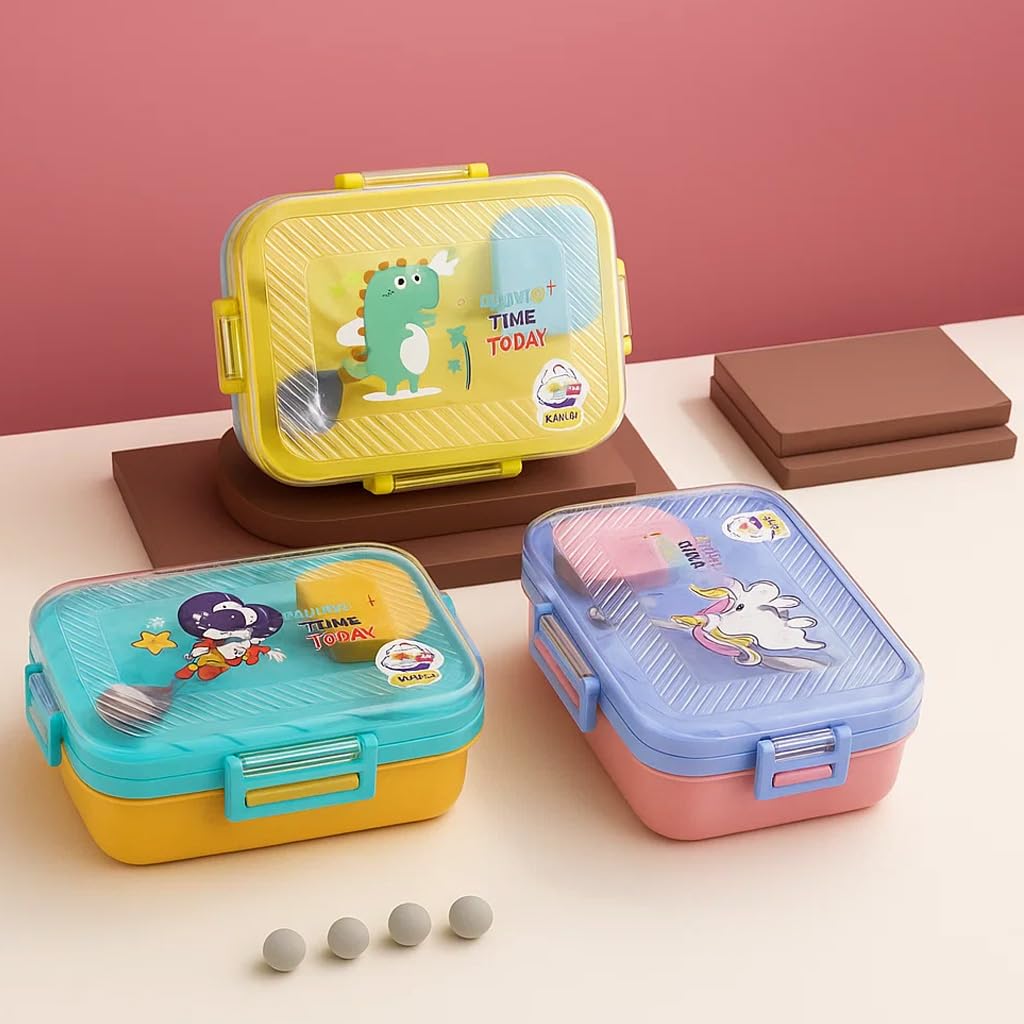 TuCo® Lunch Box 3 Compartment, 820ml, Yellow and Blue — Amazon image 2