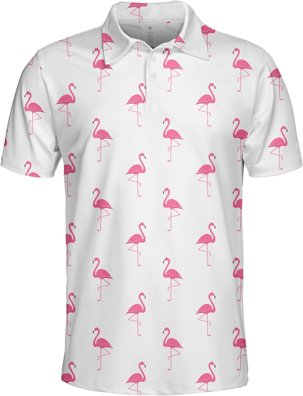 Polo de manga corta con flamenco rosa en blanco para hombre, polos para hombres, camisas de golf para hombre, polo de manga corta