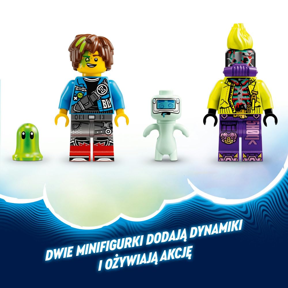 LEGO DREAMZzz Samochód Wyścigowy Mateo i Z-Bloba, Konstrukcyjna Zabawka dla Dziecka do Zbudowania 2 w 1, Minifigurki Mateo i D-Shocka, Kreatywny Prezent dla 8-latka, Chłopca i Dziewczynki, 71491