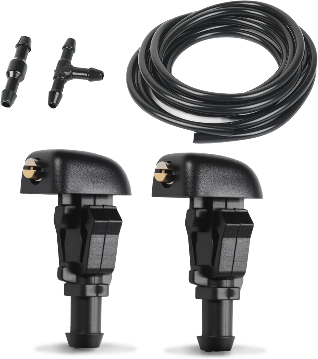 OTUAYAUTO Front Windshield Washer Nozzles Kit Replacement for 2004-2013 Ford F150 Wiper Nozzle Jet & Fluid Hose, Replaces OEM 3W7Z-17603-AA, 3W7Z17603AA