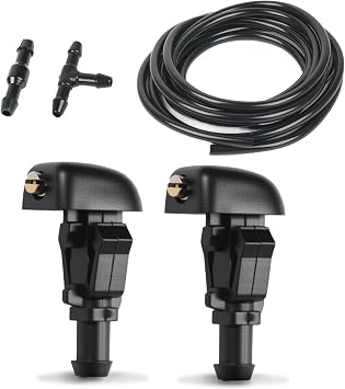 OTUAYAUTO Front Windshield Washer Nozzles Kit Replacement for 2004-2013 Ford F150 Wiper Nozzle Jet & Fluid Hose, Replaces OEM 3W7Z-17603-AA, 3W7Z17603AA