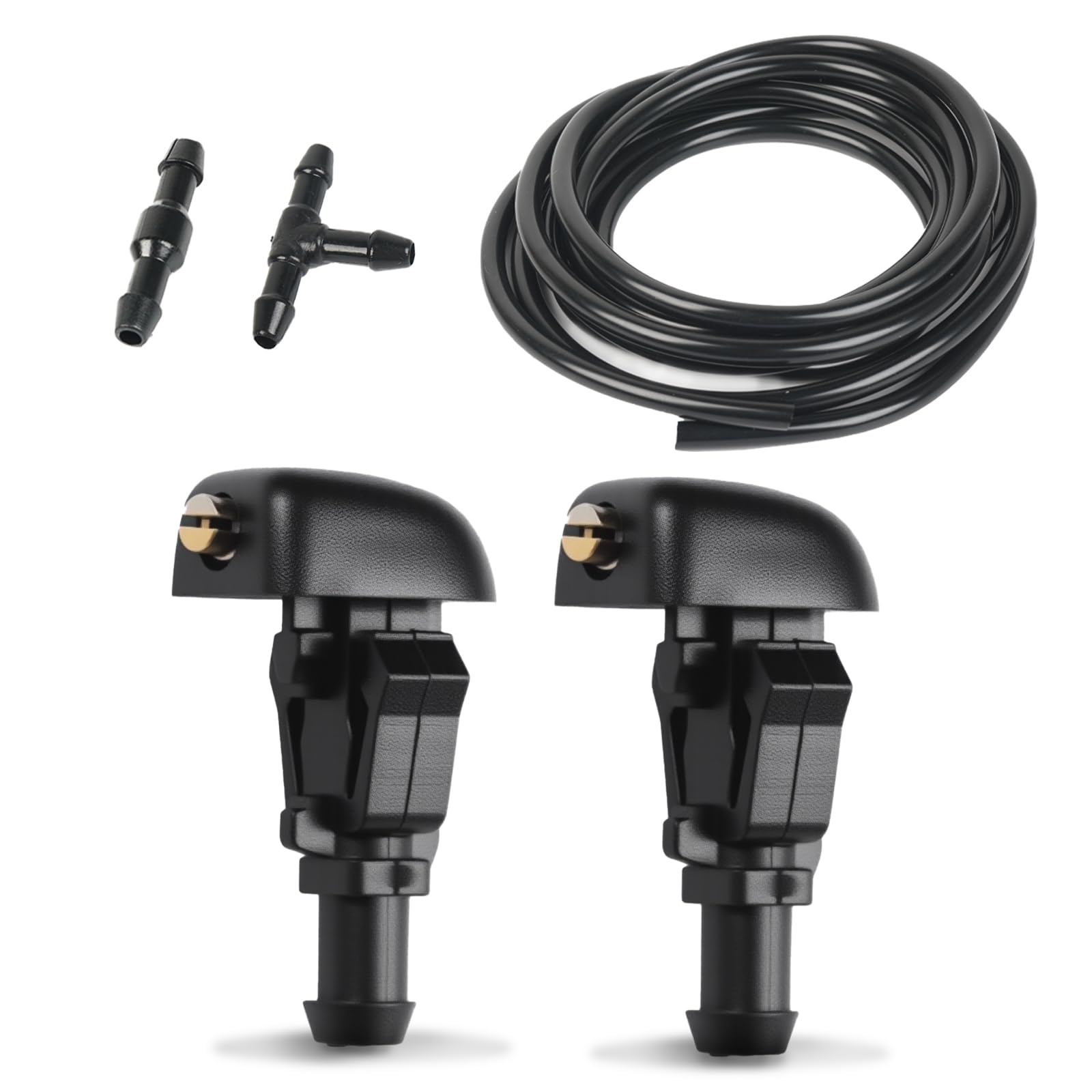 OTUAYAUTO Front Windshield Washer Nozzles Kit Replacement for 2004-2013 Ford F150 Wiper Nozzle Jet & Fluid Hose, Replaces OEM 3W7Z-17603-AA,