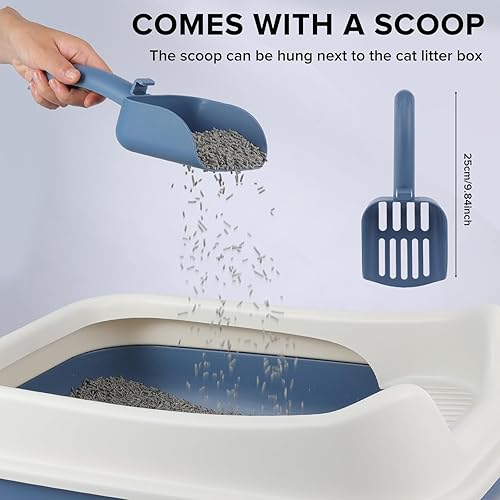 Miniatura 3 de KittyClean - Caja de arena para gatos XL con estante de control, caja de arena XL para gatos grandes, caja de arena extragrande para varios gatos