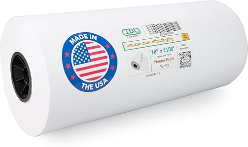 Miniatura 1 de IDL Packaging Rollo de papel congelador de 18 pulgadas x 1100 pies para carne y pescado, envoltura de plástico para congelador para máxima