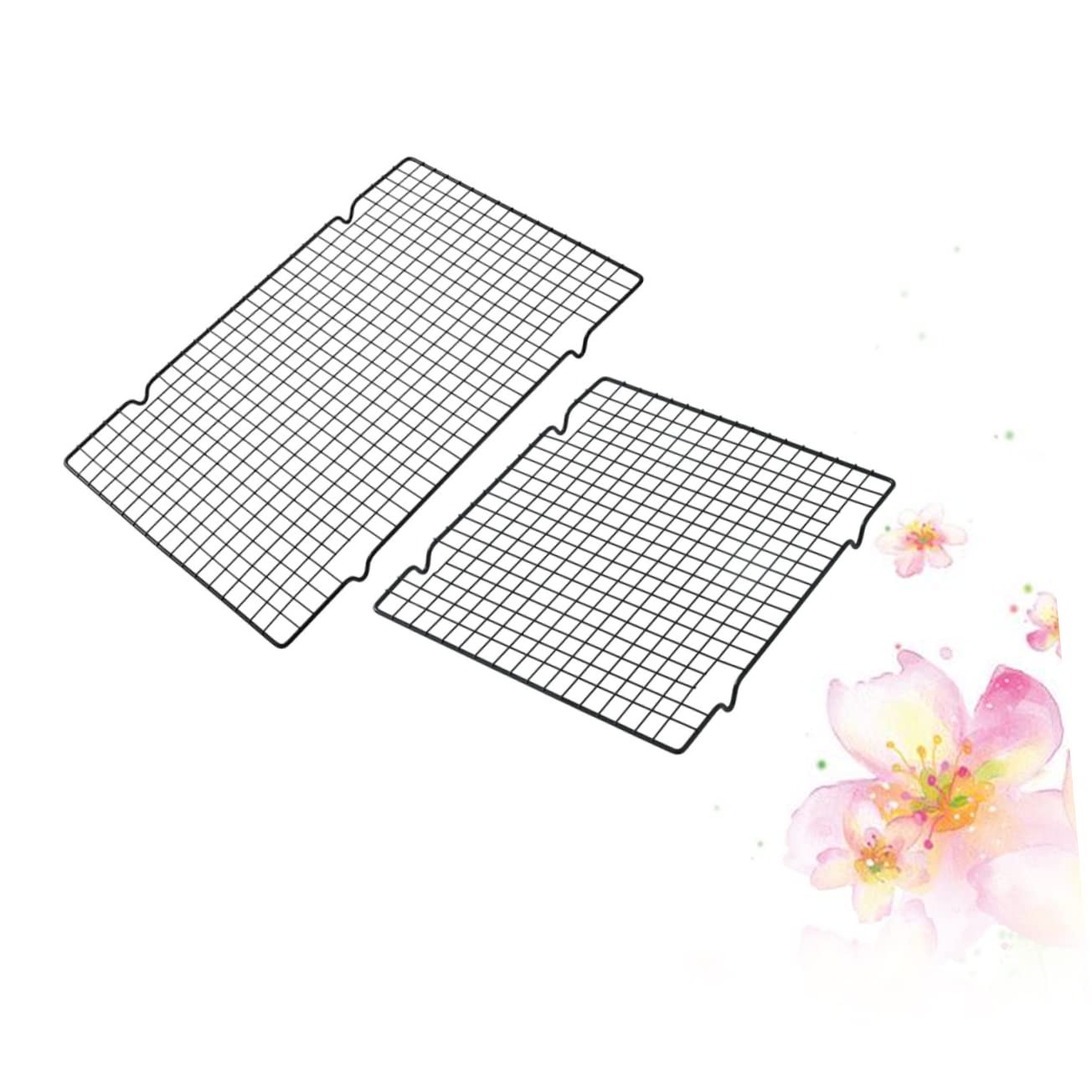 MAGICLULU 2stücke Kohlenstoffstahl Kühlgitter Backgitter für Kuchen und Gebäck Antihaftbeschichtet Robust und Langlebig für Küche