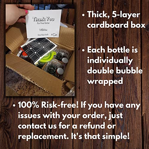 Willdan Set Of 6 - 8.5Oz Swing Top Glass Bottles - Flip Top Brewing Bottles For Kombucha, Kefir, Vanilla Extract, Beer - Airtight Caps And Leak Proof Lids, Bonus Gaskets And Funnel #TOP4