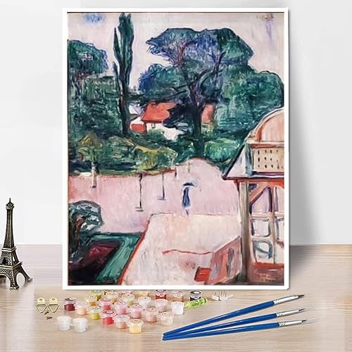 Pintura por números para adultos Edvard Munch Garden in Taarbaek Pintura por Edvard Munch Arts Craft para decoración de pared del hogar