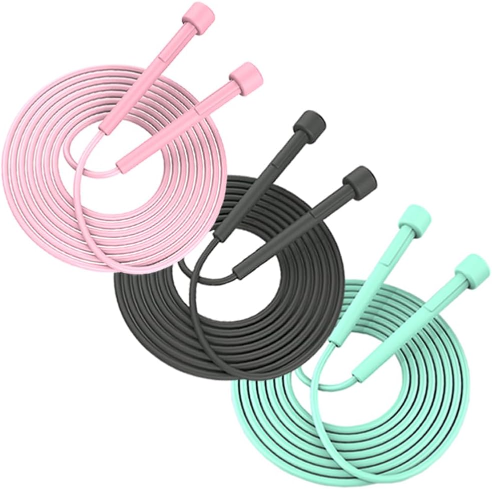 3 Pack Lightweight Adjustable Kids Jump Rope Home Fitness, Tangle Free Skipping Rope, Speed Jumping Rope for Kids, Women Men Jumping Rope for Workout