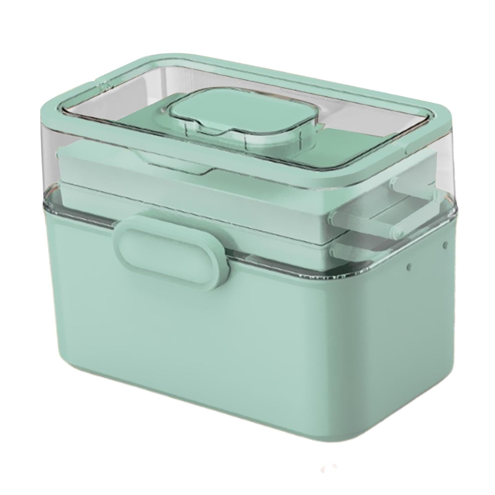 Boîte à pharmacie portable et conteneur pour accessoires de couture multifonction vert - 8