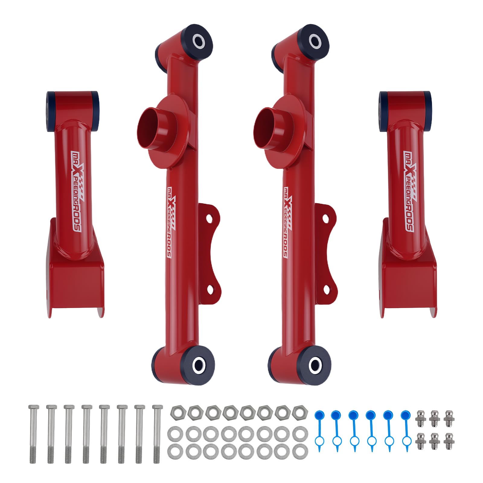 Tuningsworld Rear Upper Lower Tubular Control Arm Kit w/Hardware for Ford Mustang 1979-2004 Camber Arms