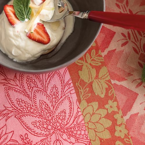 Nappe enduite Gipsy Rubis table carrée coton imperméable antitache