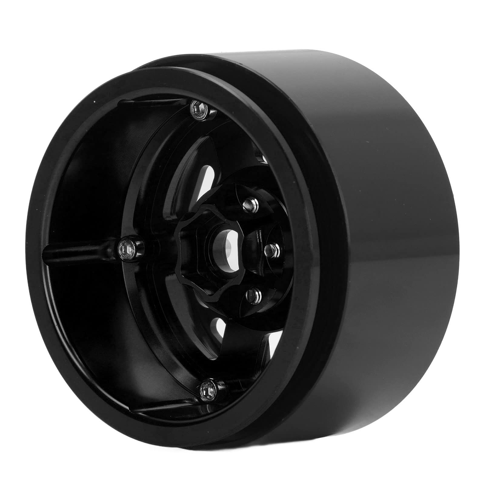 4 PCS RC Car Wheel Hub 2.2in 12mm Hex Drive Aleación de aluminio 36mm Espesor Metal Wheel Hub para 1/10 Crawler Car (Black)