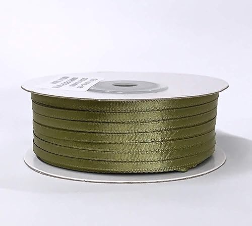 Miniatura 9 de Cinta de satén de doble cara de 18" x 100 yardas, recuerdo de fiesta de arte y costura (verde bosque)