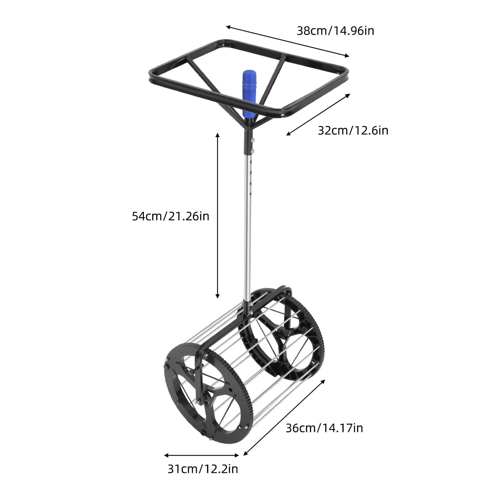 Raccoglitore per palline da tennis, 2 in 1, con manico, tramoggia per cestino, altezza regolabile, ideale per raccogliere e riporre oggetti