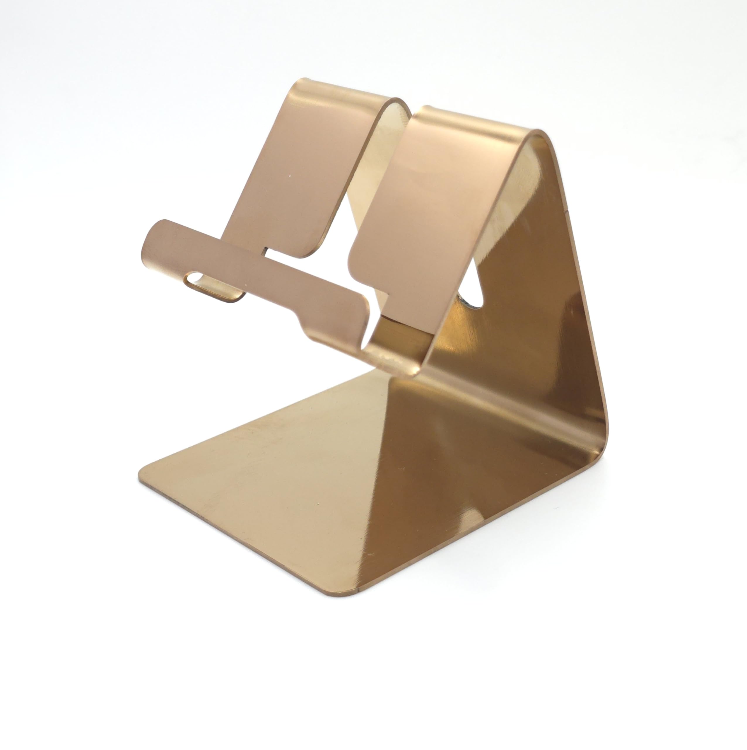 RUDRA Premium Stainless Steel Mobile Stand for Desk | Rose Gold PVD Coated Diamond-Cut Design | Universal Smartphone & Tablet Holder (Up to 10.1 inch) for iPhone, Android & iPad-image-2