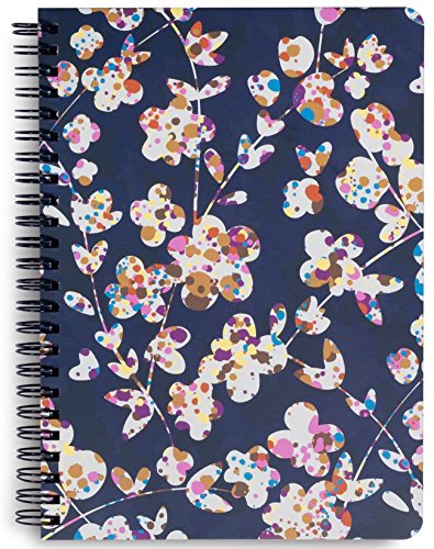 Vera Bradley Navy Floral Mini Spiral Notebook with Pocket and 160 Lined Pages