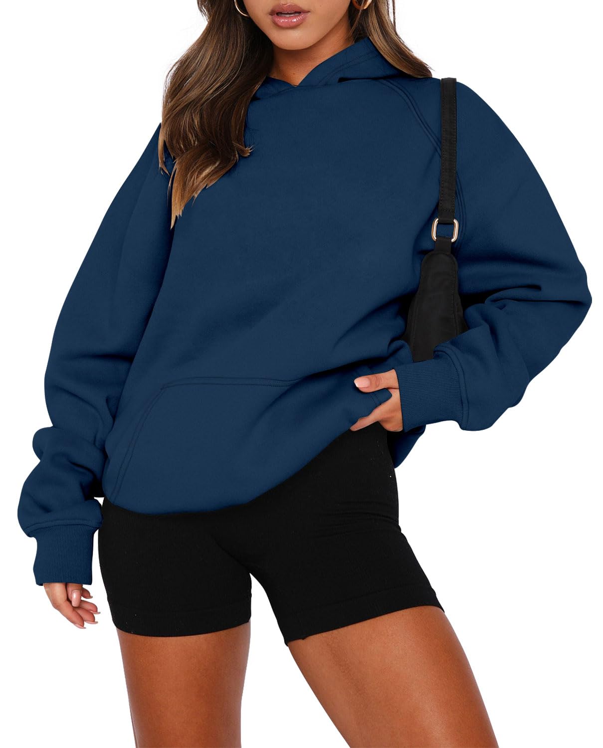 KISSMODAWomen Hoodies Long Sleeve Kangaroo Pocket Pullover Trendy Basic Oversized Sweatshirts