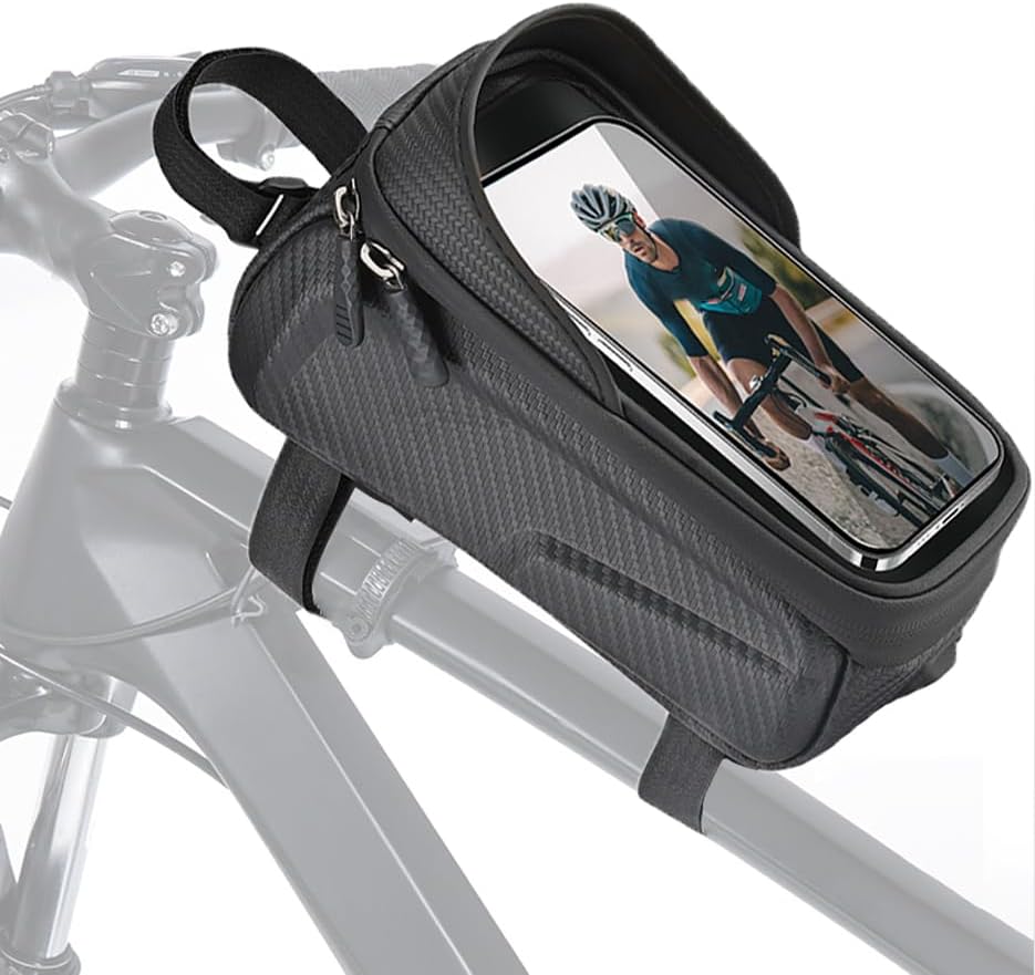 Bike Frame Bag for Surly Midnight Special, Bike Handlebar Bag, Bicycle Top Tube Bag with TPU Touch Screen Phone Holder, Bicycle Accessories Pouch, for Road Mountain Bikes,B