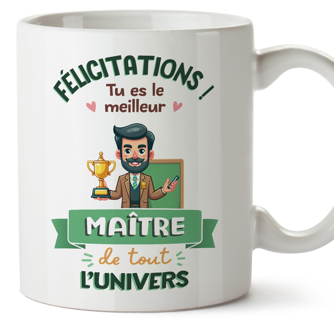 MUGFFINS Teacher Man Mug - in French - Meilleur Univers Trophée - Funny Gift for Colleagues - Ceramic 11oz Mug — image 1