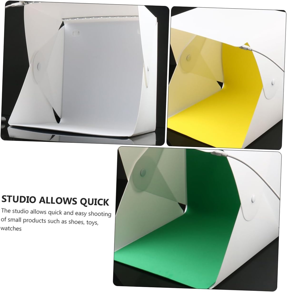 Vaguelly Portable Folding LED Photography Light Box Tent with Dual LED Strips, 6 Color Backdrops, 30cm Mini Photo Studio for Product and Jewelry Shooting
