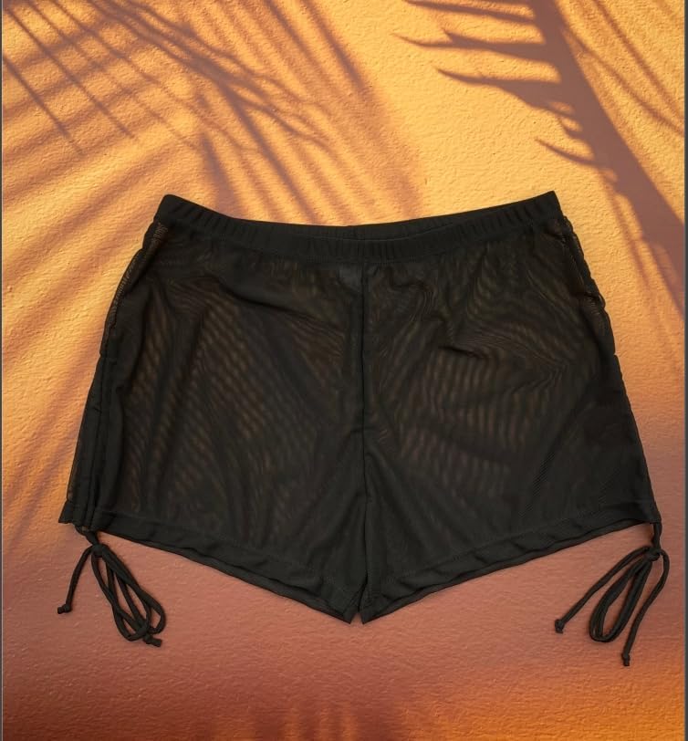 Swimsuit Coverups for Women's Swimwear Cover Ups Mesh Beach Summer Cover Up Shorts Sheer Bottoms - Image 3