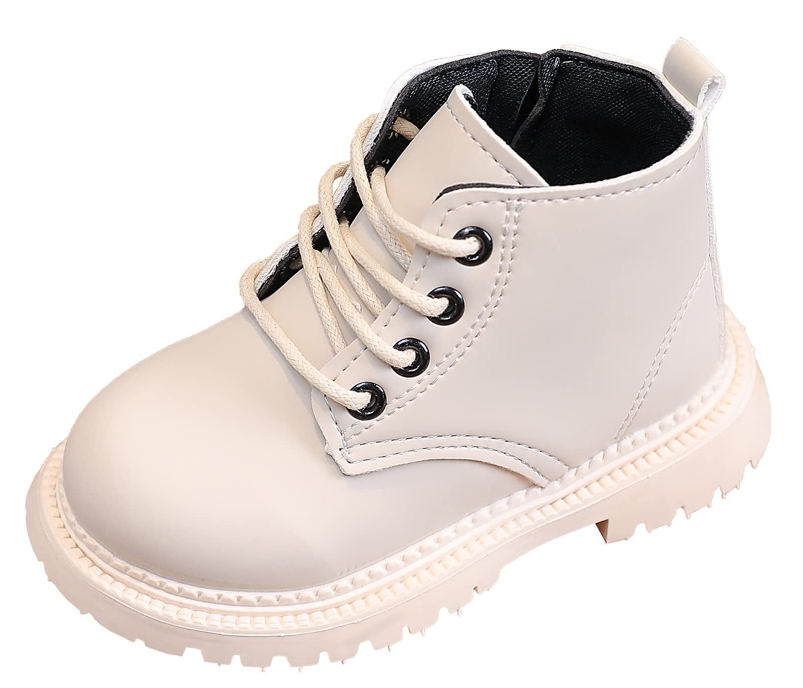 Happy Cherry Baby Work Boots Autumn Fashion Leather Lace-Up Boots Soft Flat Ankle Snow Boots