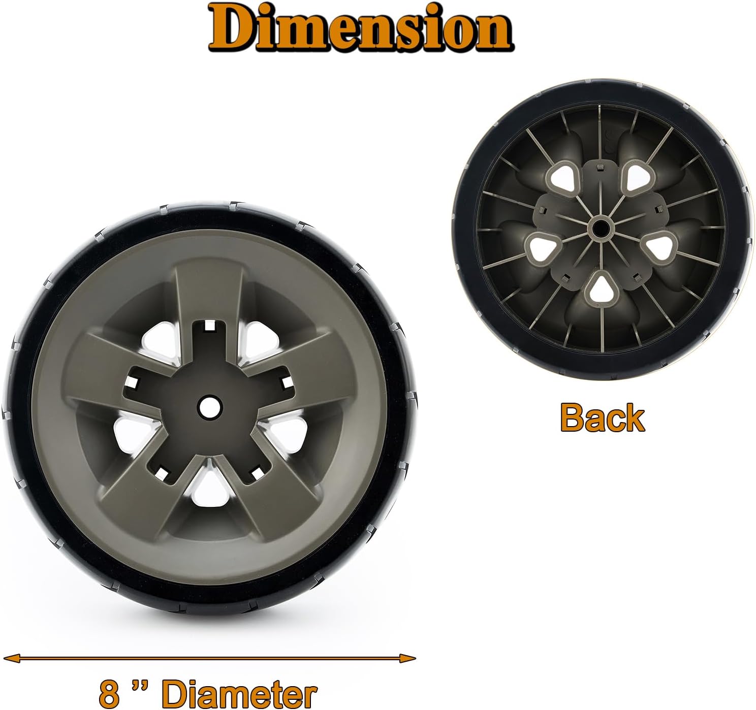 67445 Genesis II Grill Wheel Replacement Parts for Weber Wheels 8 Inch Genesis II/II LX 200 300 400 600 Series Grill Parts Weber Genesis II E-310 II E-410 II E-330 II E-610 II E-210 GS4 BBQ Parts