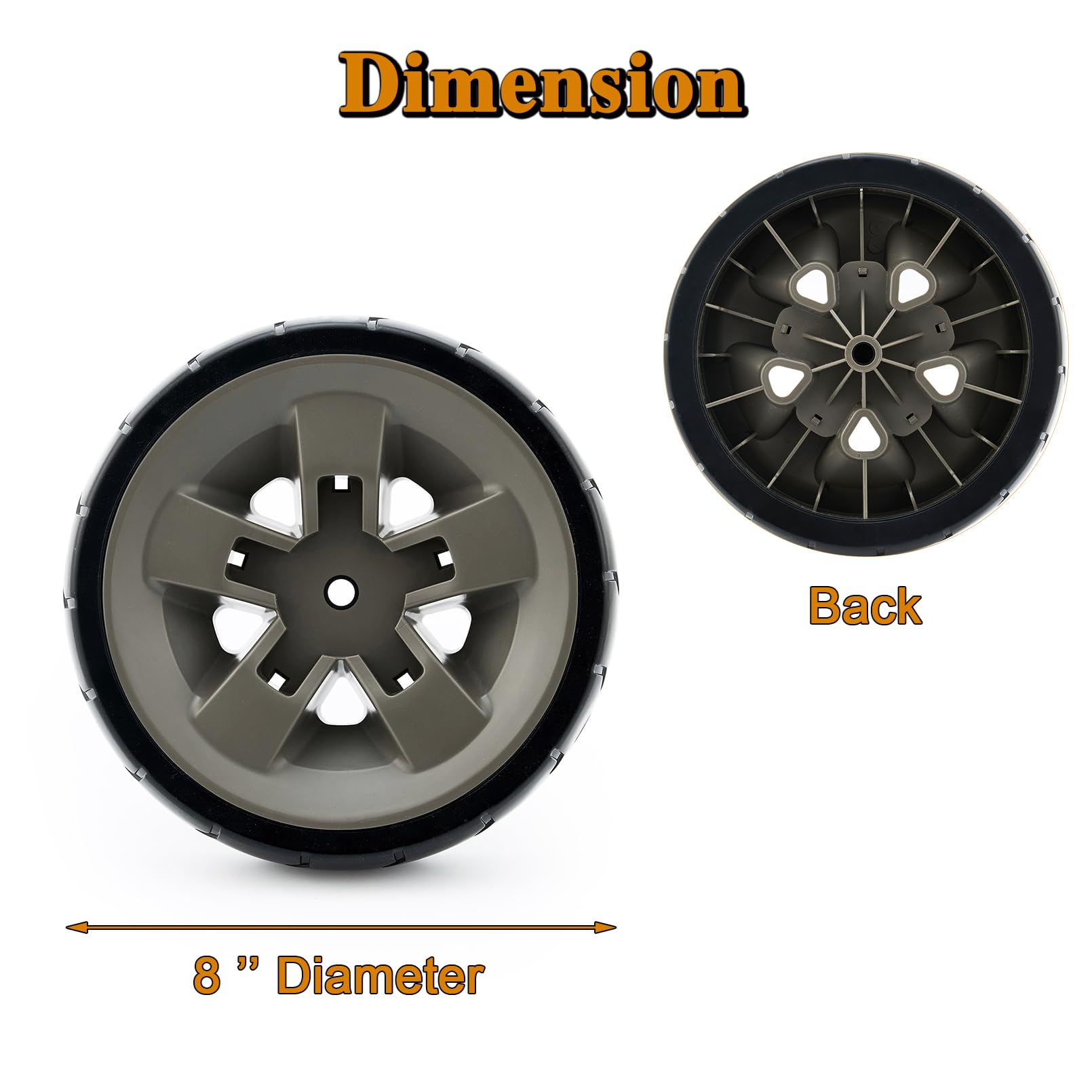 67445 Genesis II Grill Wheel Replacement Parts for Weber Wheels 8 Inch Genesis II/II LX 200 300 400 600 Series Grill Parts Weber Genesis II E-310 II E-410 II E-330 II E-610 II E-210 GS4 BBQ Parts 2