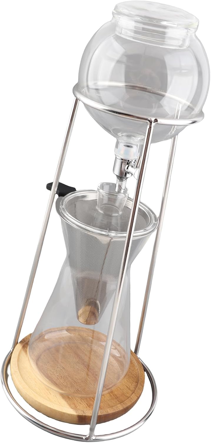 ZJchao Dripper Hand Brew Coffee Maker Premium Borosilicate Glass Heat Proof Portable Cold Brew Coffee Maker for Home Bar and Hotel Use Transparent