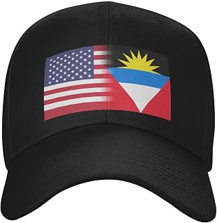 US Antigua and Barbuda America Flag Baseball Cap Adjustable Safety Classic Golf Hat Running Outdoor Activities Breathable Lightweight Black