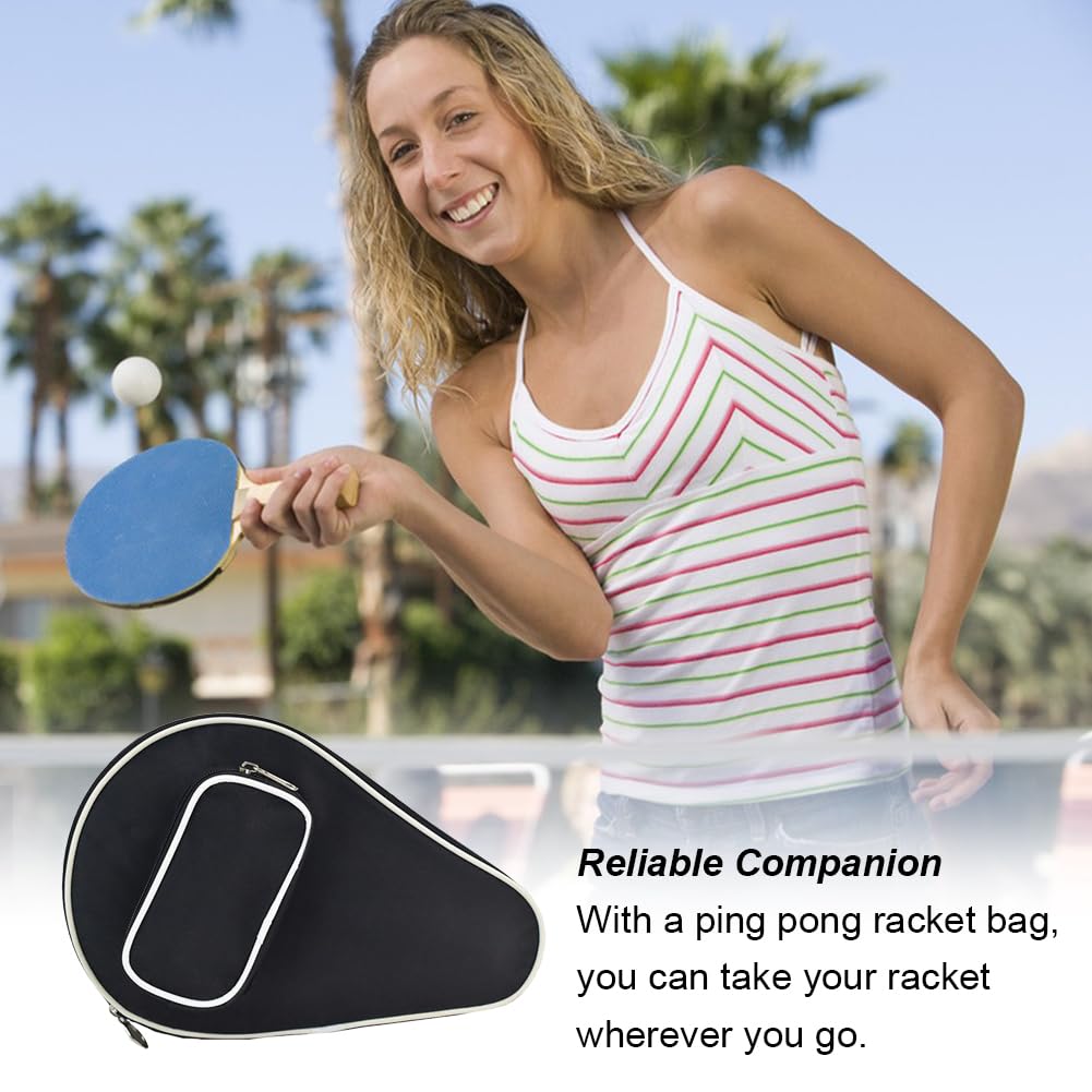 Butyeak Housse Raquette Ping Pong, Housse Table de Ping Pong, Étui pour Raquette Tennis Table, Imperméable Sac de Tennis de Table pour 2 Raquette et 3 Balles