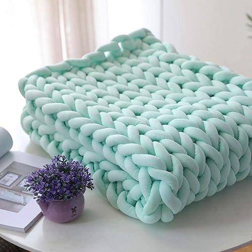 Miniatura 5 de Hilo para tejer con el brazo para manta de hilo grueso, hilo trenzado de lana de algodón, voluminoso para manta de punto a mano, tubo suave lavable,