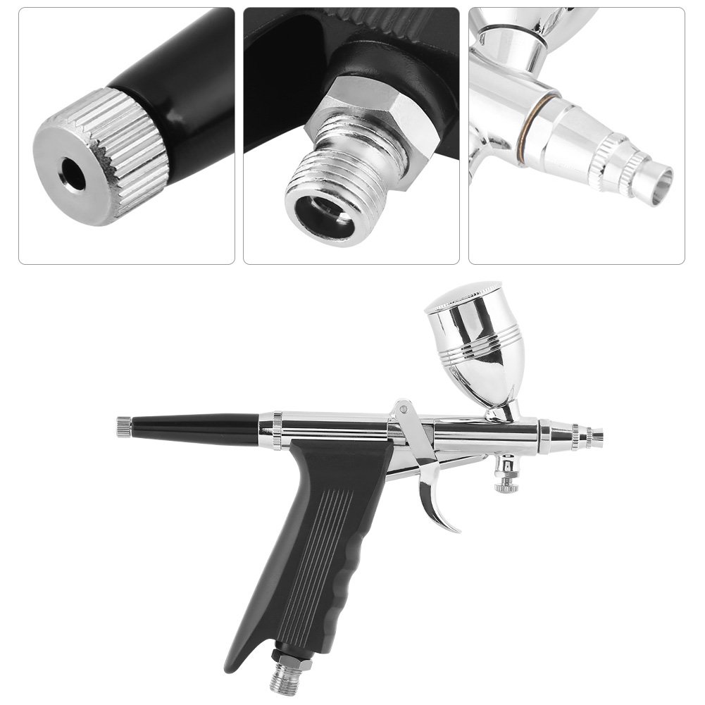 Boquilla cónica Volumen de Aire Ajustable Pistola de pulverización Kit de aerógrafo Juego de aerógrafo Pistola Kit de Pistola de Pintura, con Boquilla de 0,3 mm 0,5 mm 0,8 mm, 2CC 5CC 13CC