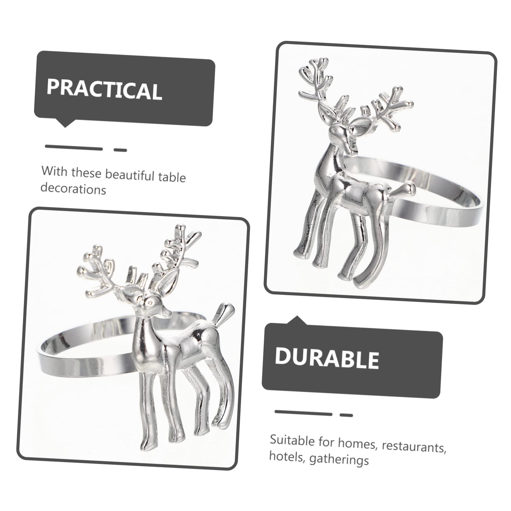 Ciieeo 4 Set Di Fibbie Per Tovaglioli in Metallo A Forma Di Decorazioni Per Tovaglioli Da Tavola Decorazioni Natalizie 6 Pezzi * 4