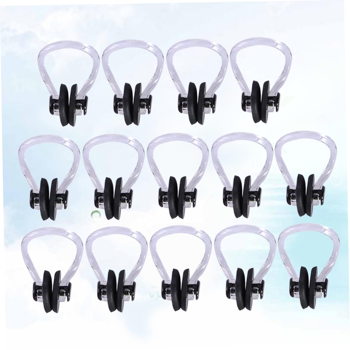 BESTonZON 14pcs Silicone Nose Clip Swimming Nose Clip Silicone Pool Accessories Nose Protector Black