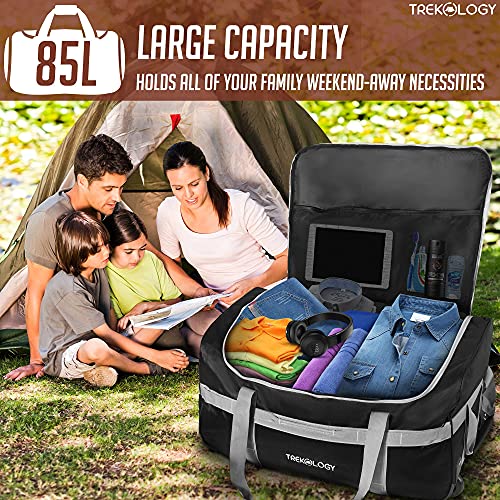 Rolling Duffle Bag with Wheels, 85L Large Duffel Luggage Bags for Travel, Black Wheeled Duffel Bag Luggage, Carry on Rolling Duffel Bags for Traveling, Foldable Collapsible Duffle Bag with Rollers