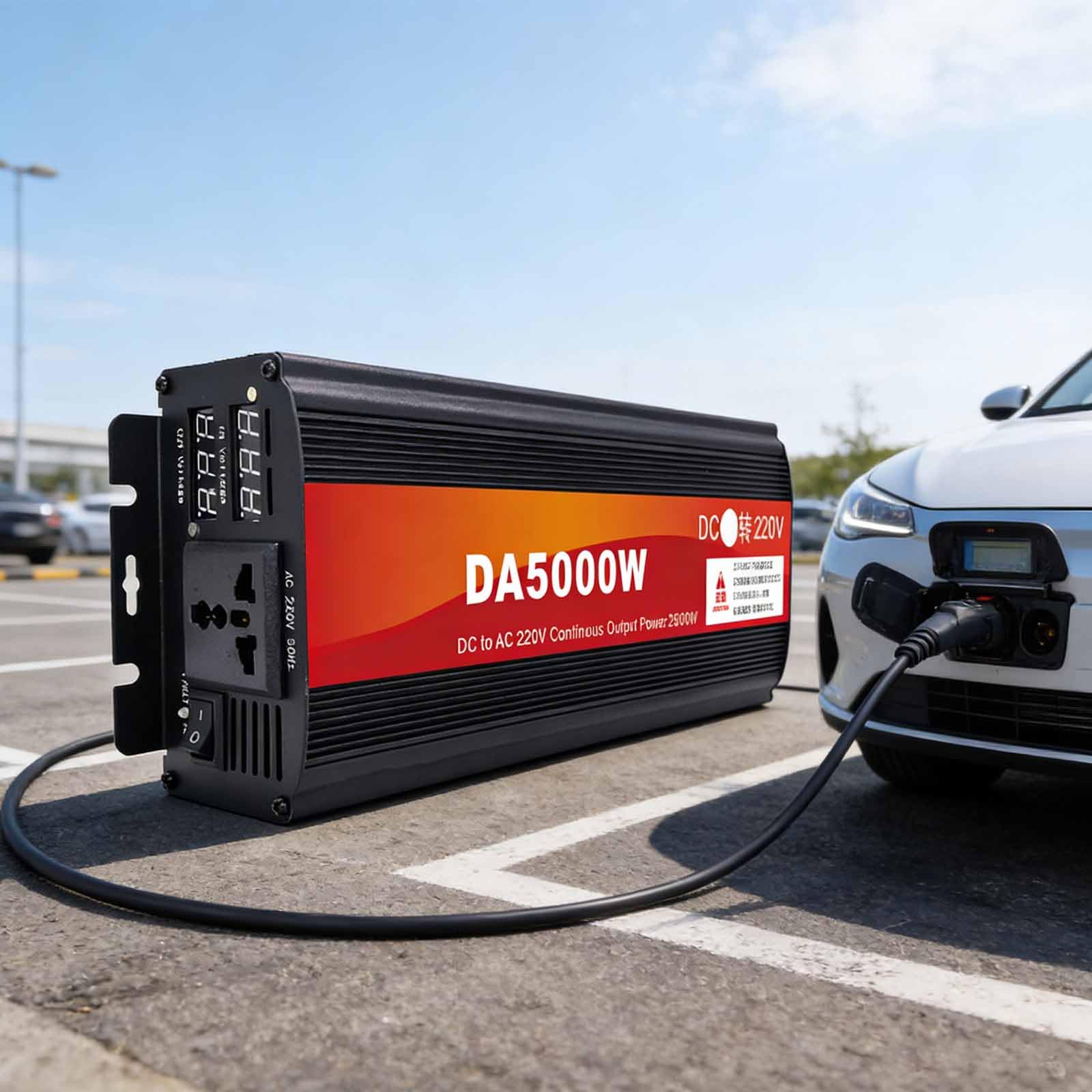 Inverter de Potencia de 5000 vatios 12V 24V 48V 60V 72V DC a AC 110V 220V Convertidor de Potencia con Ventilador de enfriamiento portátil Puro inversor de Onda sinusoidal